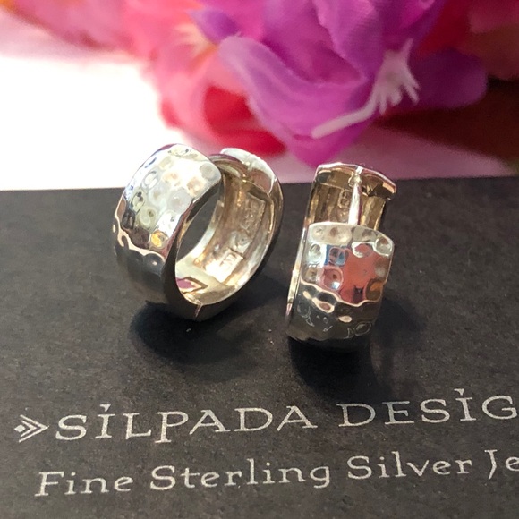 Silpada Sterling Silver Huggie Hoop Earrings P1636 - Picture 2 of 16